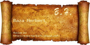 Baza Herbert névjegykártya